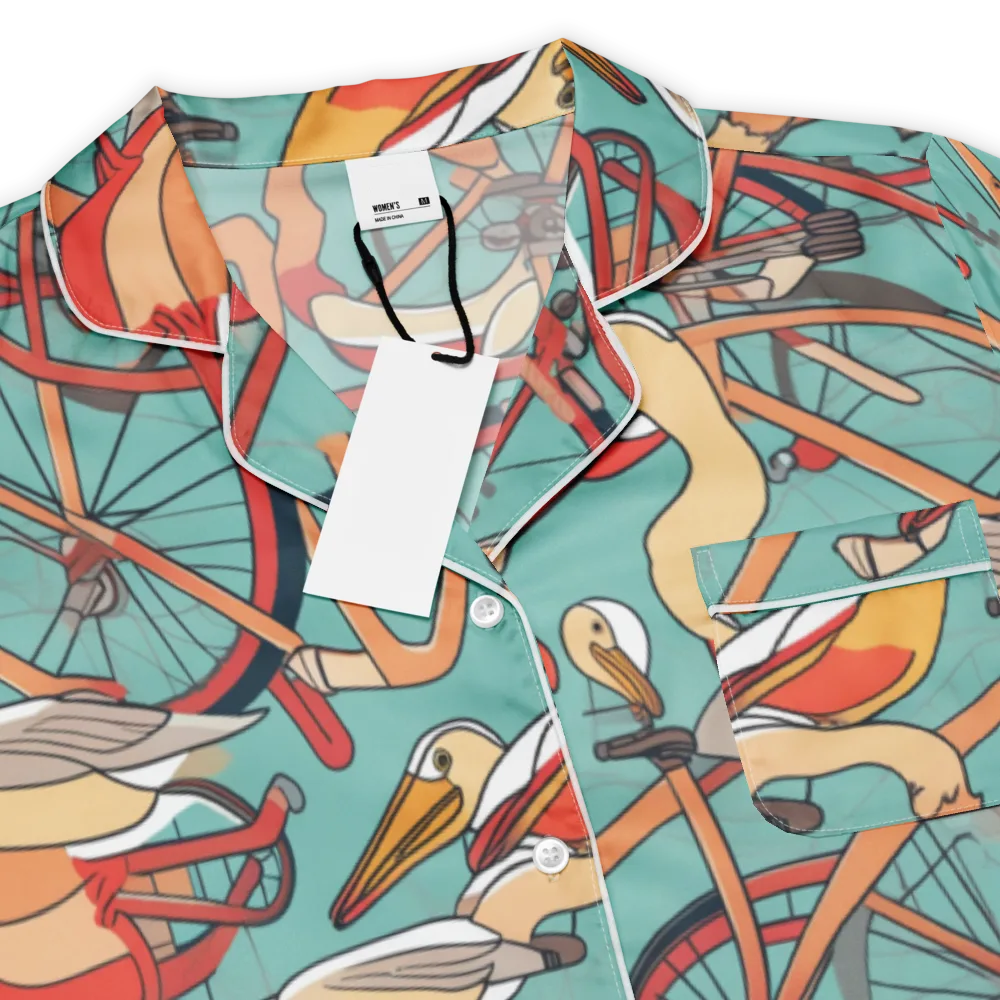 Pelican Pedal Parade on Women's Short Sleeve Pajama Top — Product details