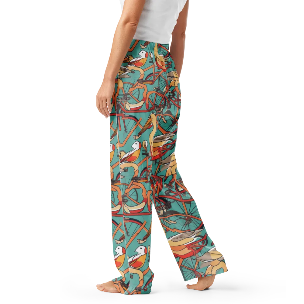 Pelican Pedal Parade on Women's Pajama Pants — Left