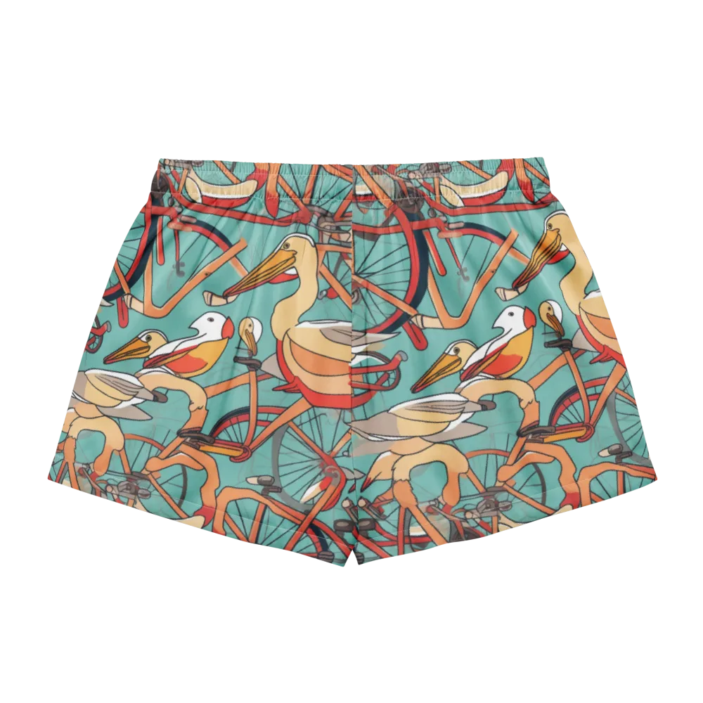 Pelican Pedal Parade on Women's Pajama Shorts — Back