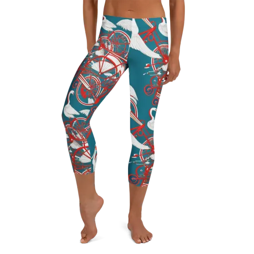 Scarlet Aviary on a Capri Leggings