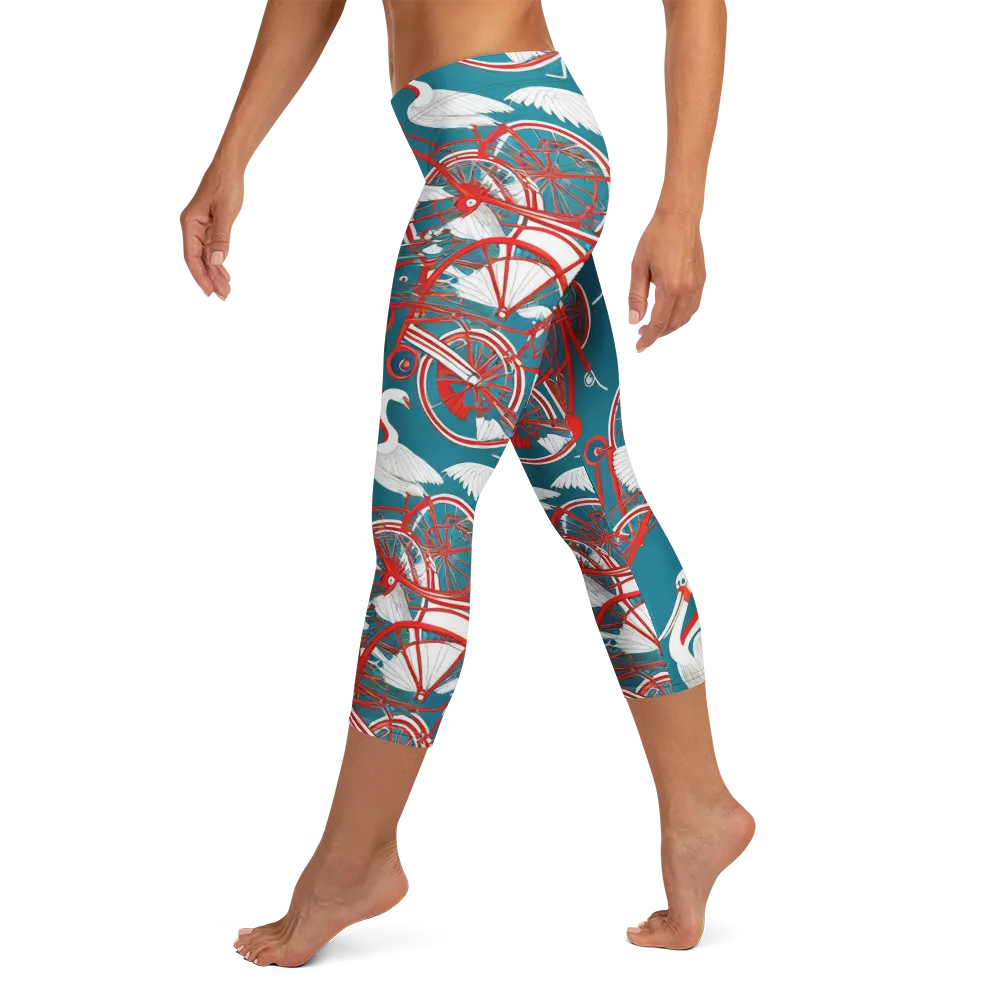 Scarlet Aviary on Capri Leggings — Left