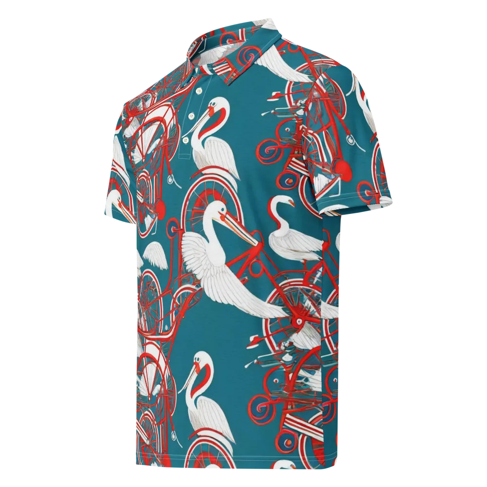 Scarlet Aviary on Men's Slim Fit Polo Shirt — Left Front