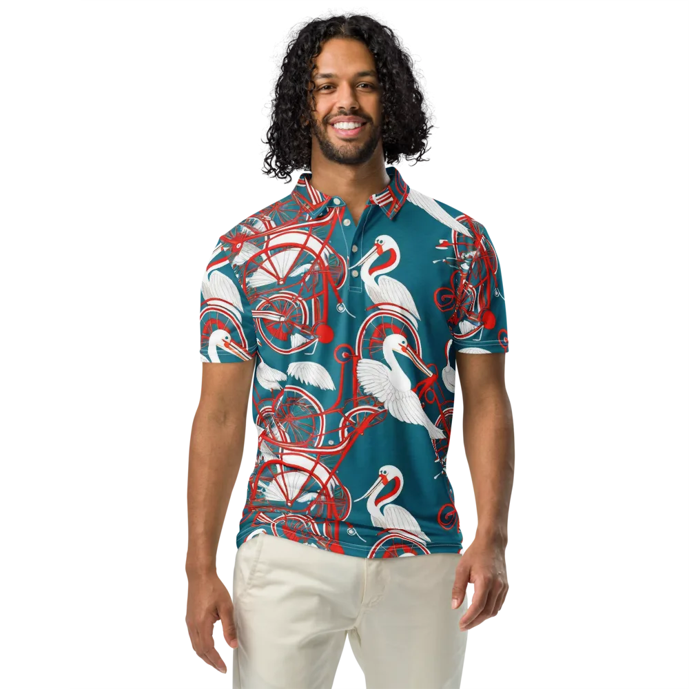 Scarlet Aviary on Men's Slim Fit Polo Shirt — Front