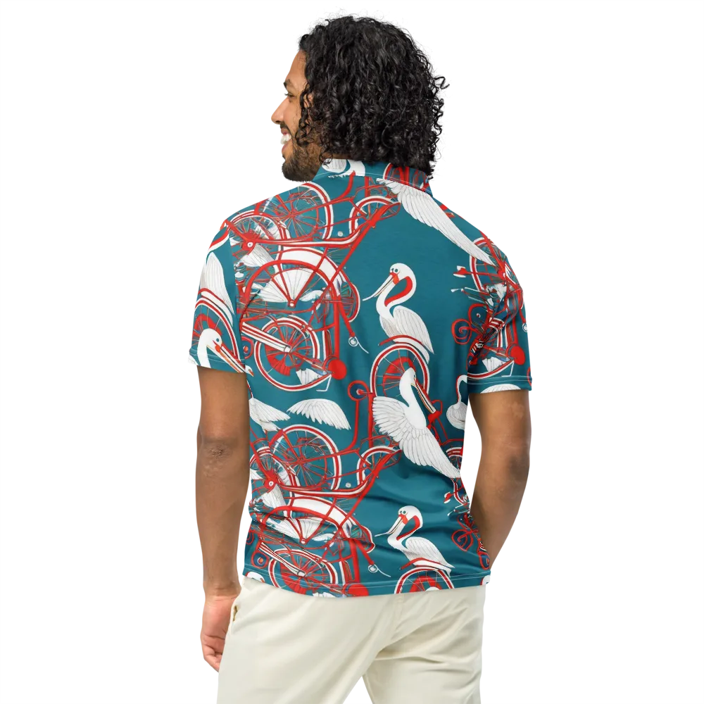 Scarlet Aviary on Men's Slim Fit Polo Shirt — Back