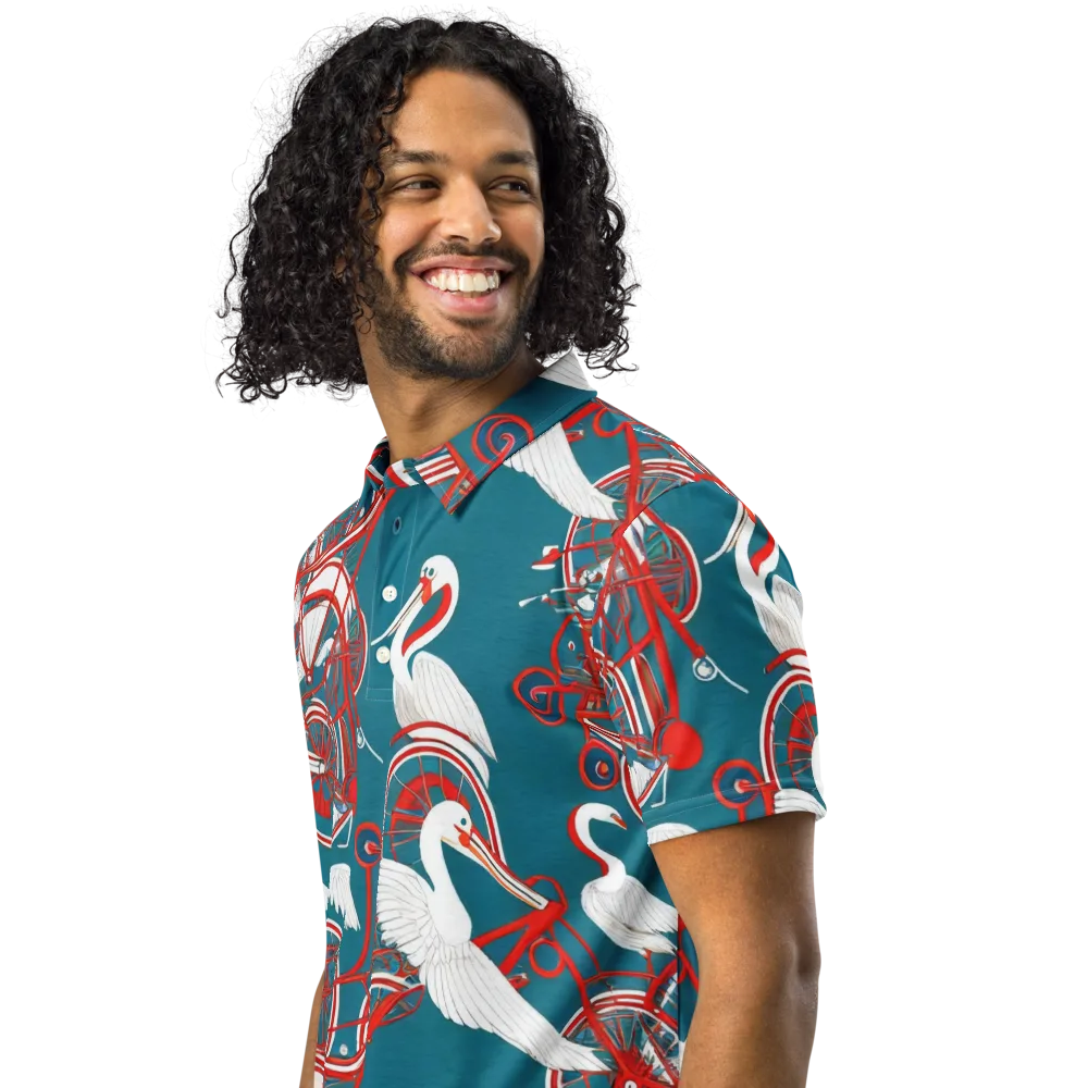 Scarlet Aviary on Men's Slim Fit Polo Shirt — Left Front