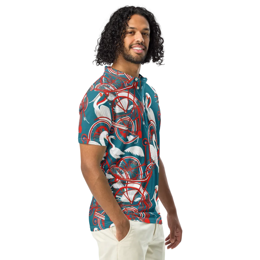 Scarlet Aviary on Men's Slim Fit Polo Shirt — Right Front