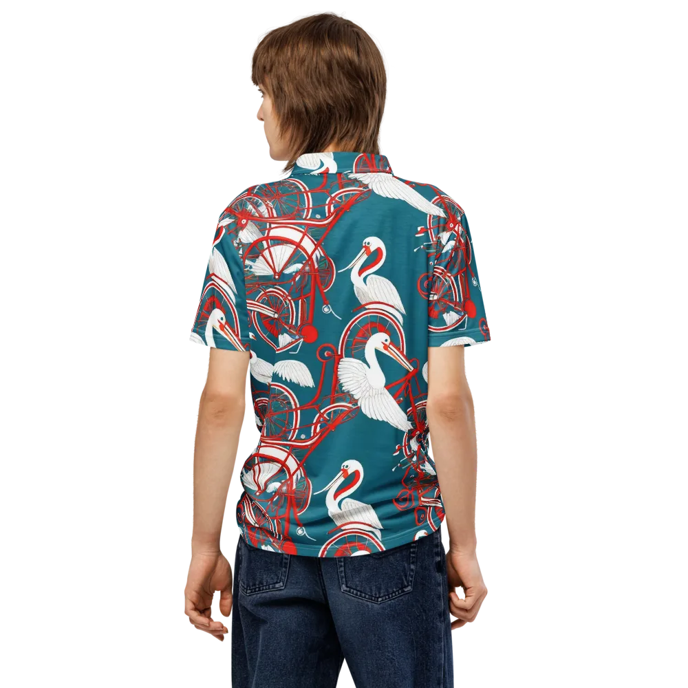 Scarlet Aviary on Men's Slim Fit Polo Shirt — Back
