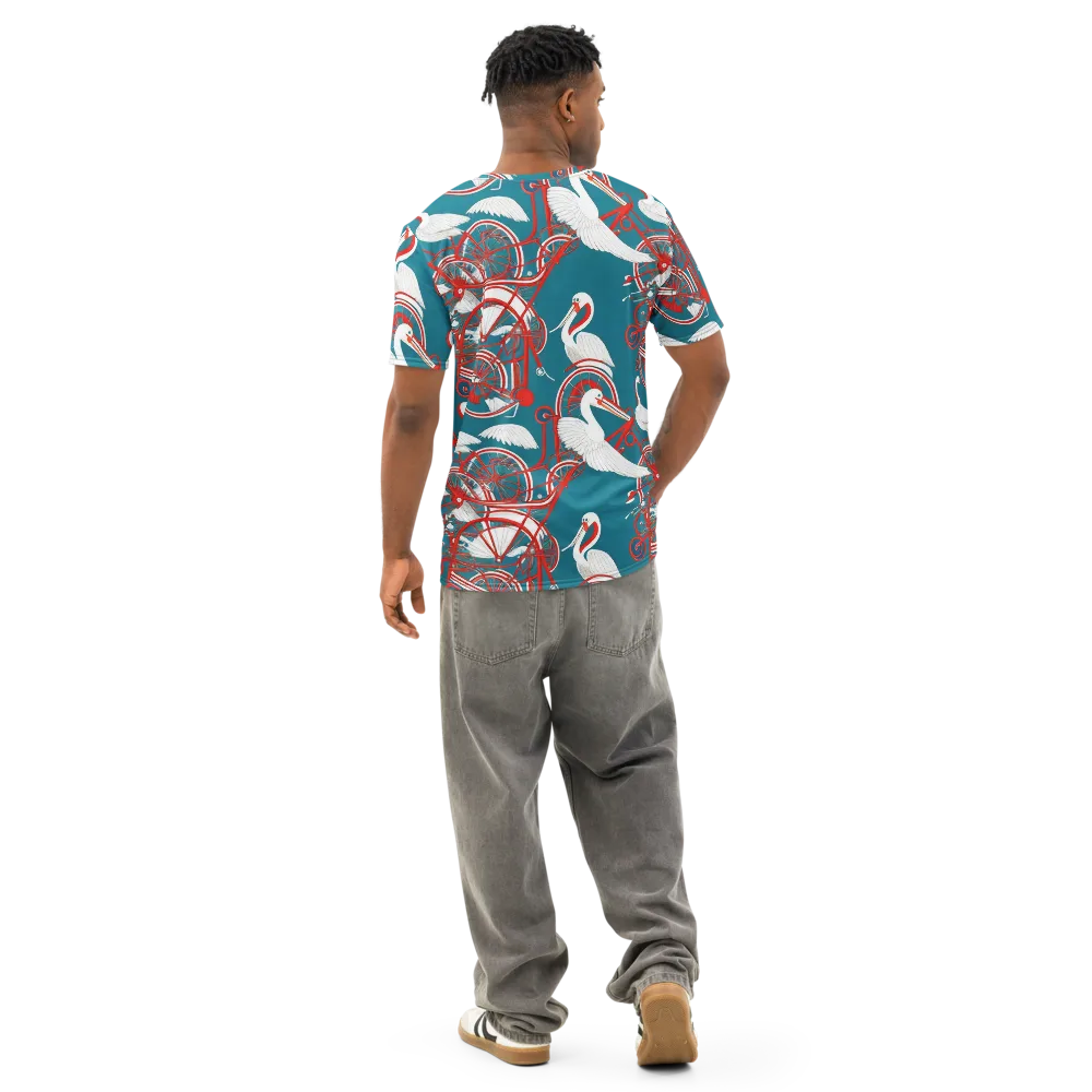 Scarlet Aviary on Men's Cotton Crew Neck T-Shirt — Back