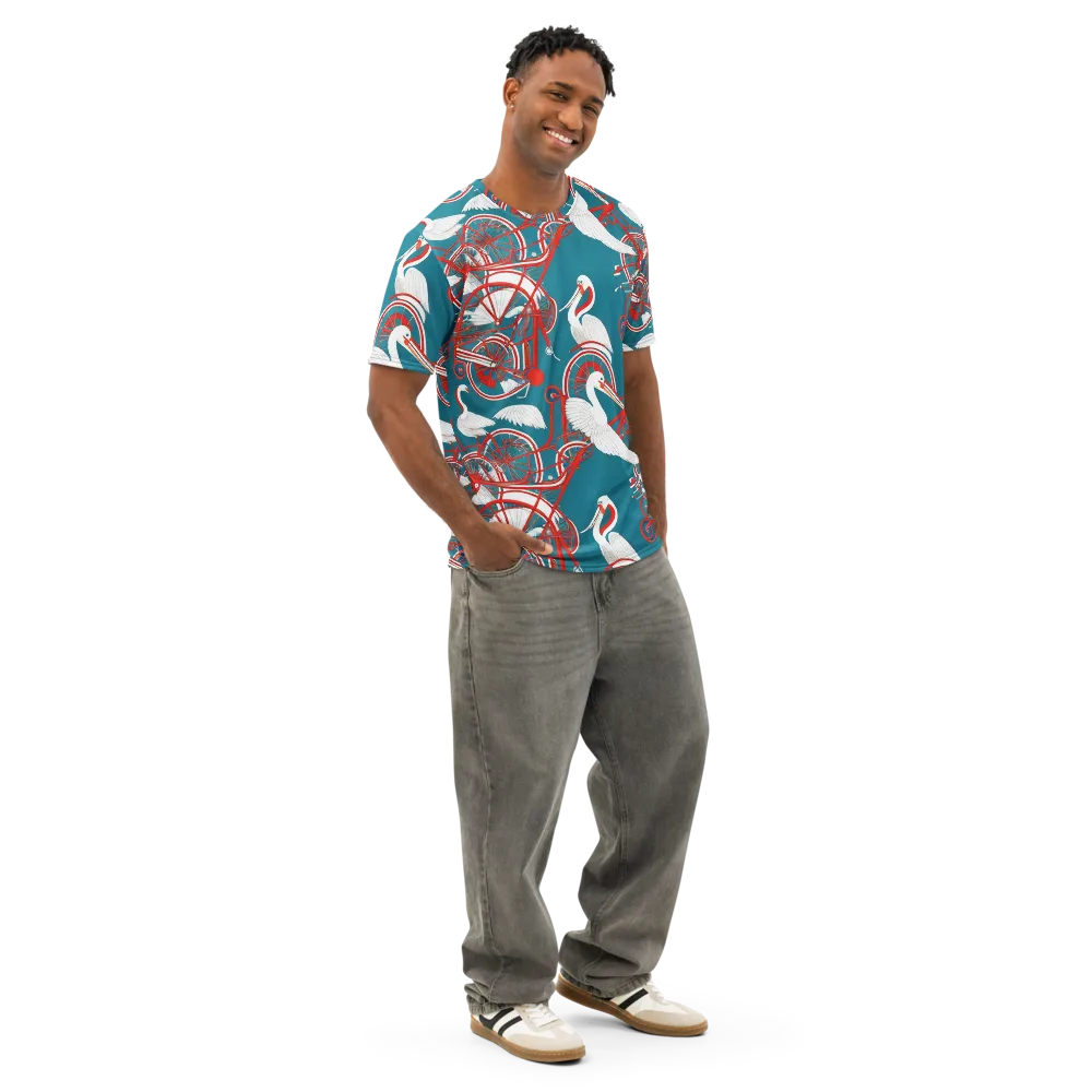 Scarlet Aviary on Men's Cotton Crew Neck T-Shirt — Right Front