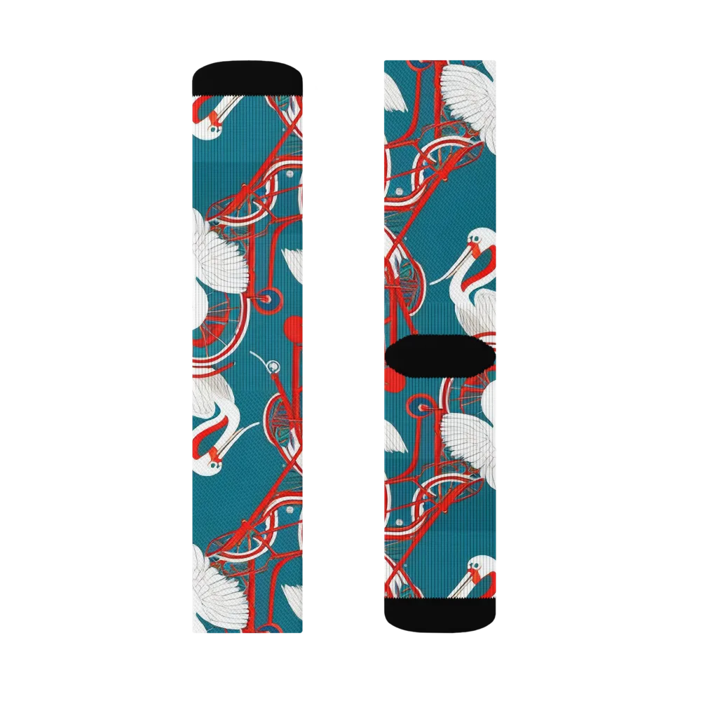 Scarlet Aviary on Socks — Left Sock