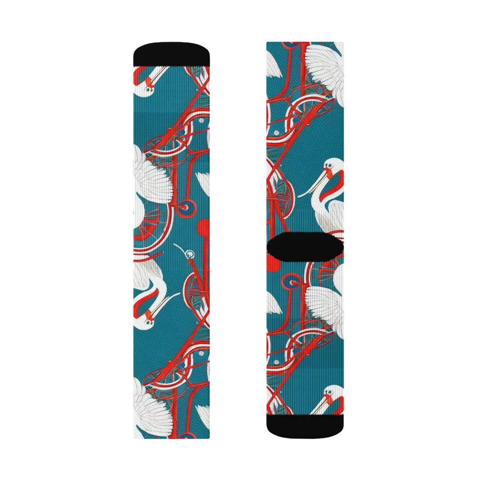 Scarlet Aviary on Socks — Right Sock