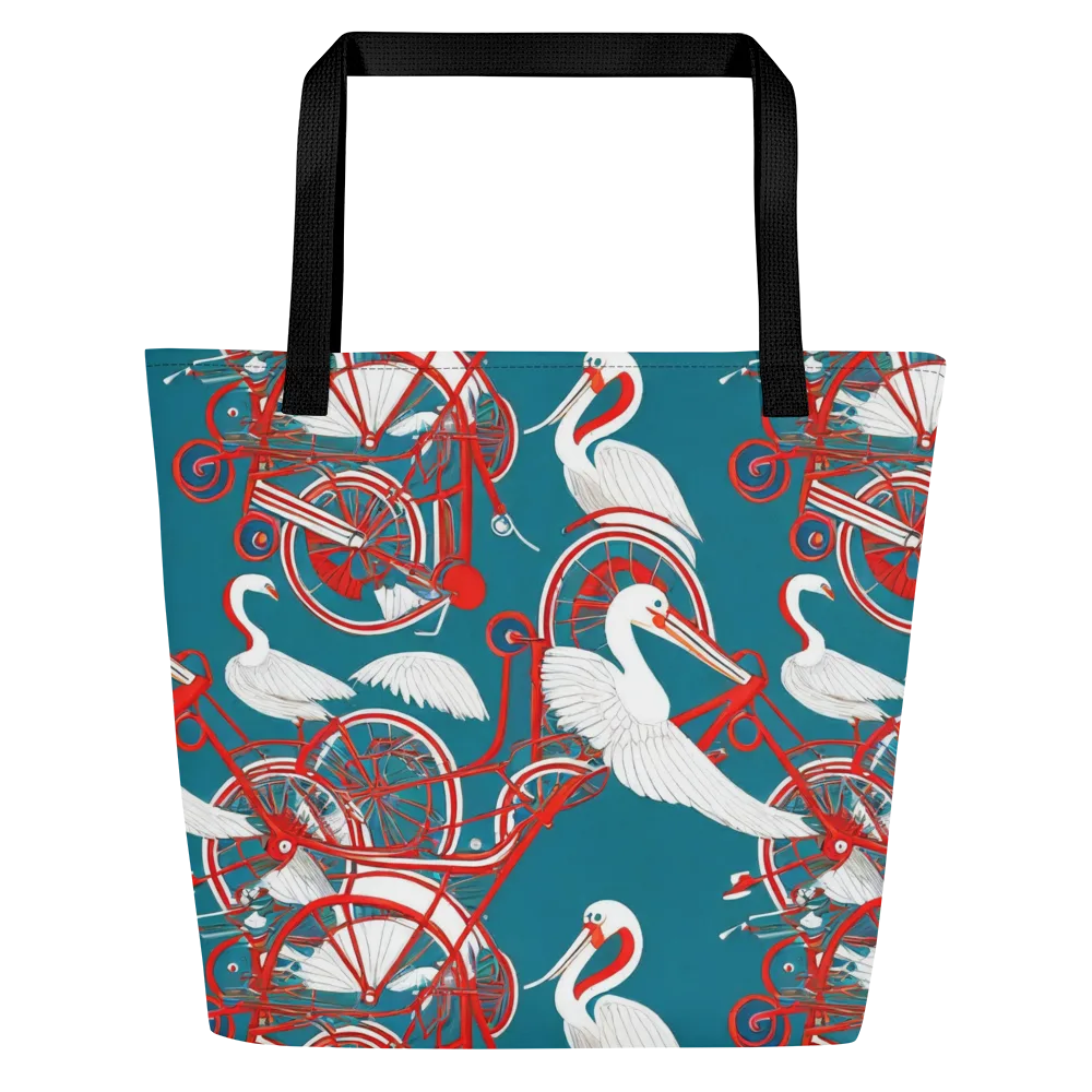 Scarlet Aviary on Large Tote Bag W/ Pocket — Front