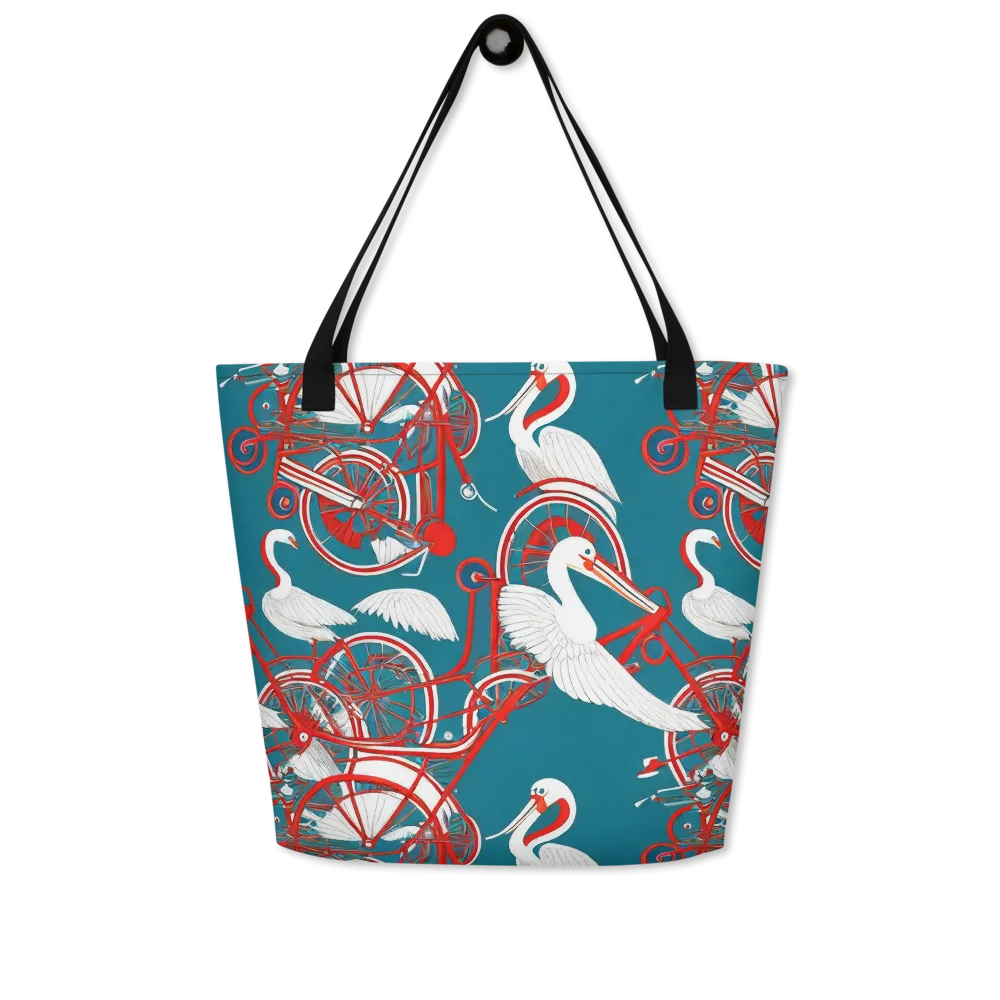 Scarlet Aviary on Large Tote Bag W/ Pocket — Front