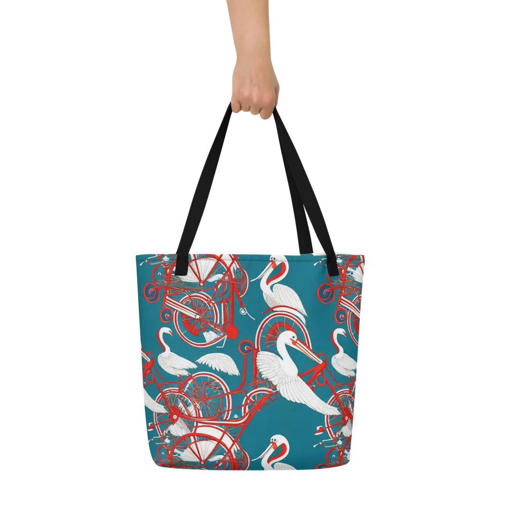 Scarlet Aviary on Large Tote Bag W/ Pocket — Front