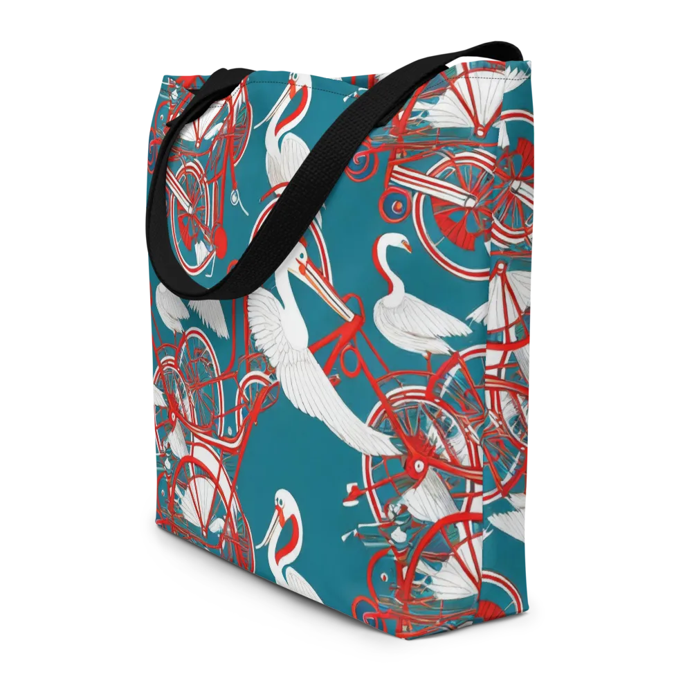 Scarlet Aviary on Large Tote Bag W/ Pocket — Front