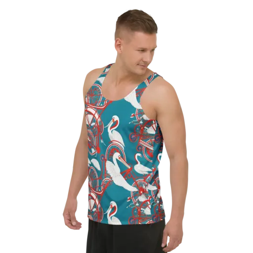 Scarlet Aviary on a Men's Tank Top