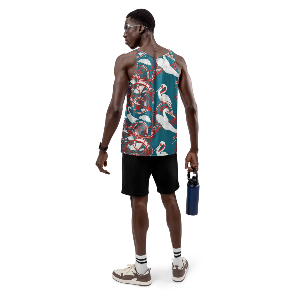 Scarlet Aviary on Men's Tank Top — Back