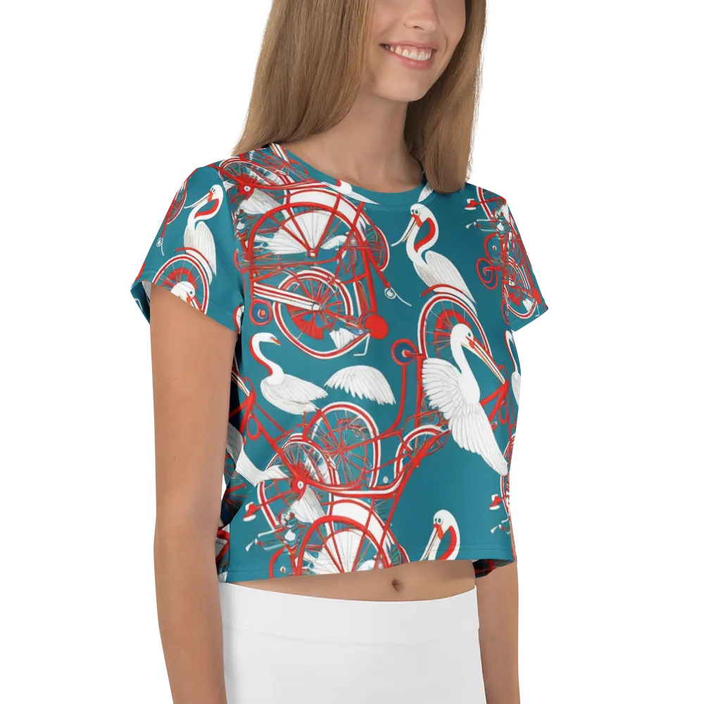 Scarlet Aviary on Crop Tee — Right