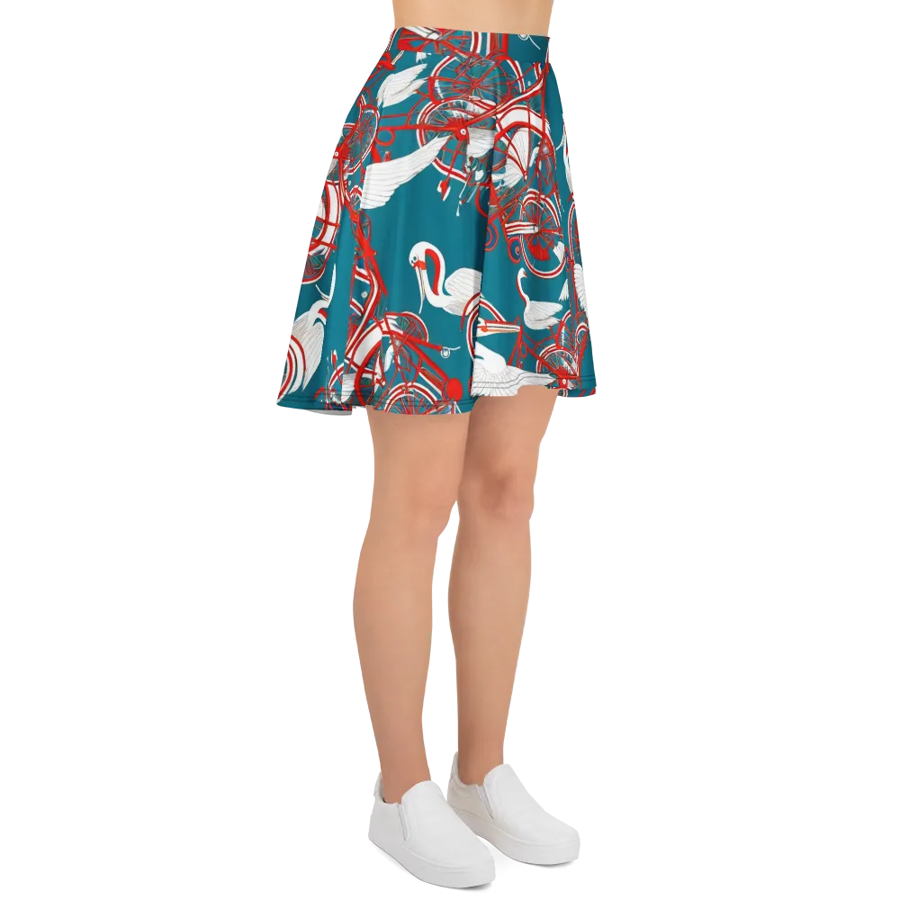 Scarlet Aviary on Skater Skirt — Right