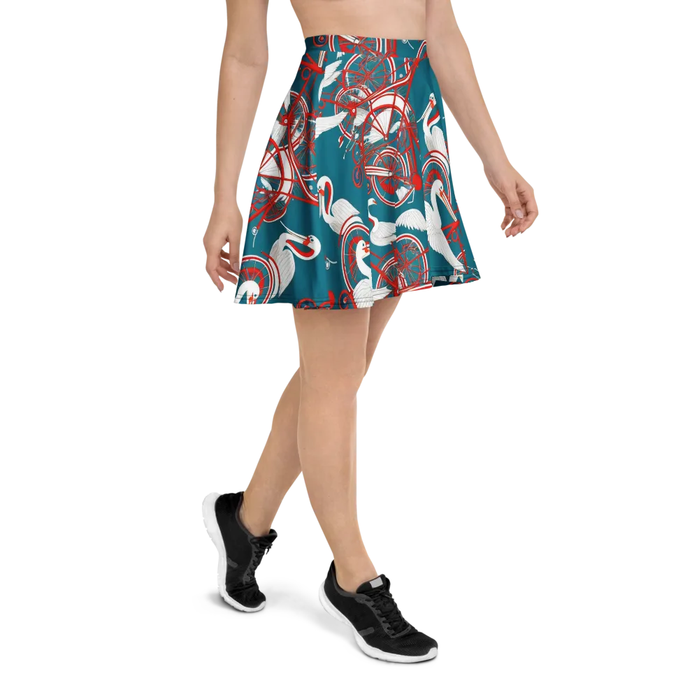 Scarlet Aviary on Skater Skirt — Right