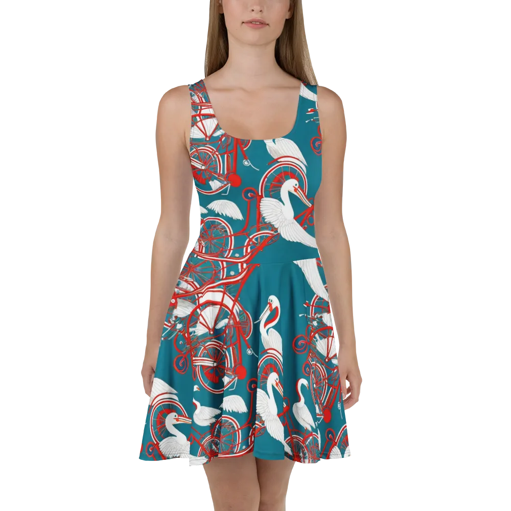 Scarlet Aviary on Skater Dress — Front