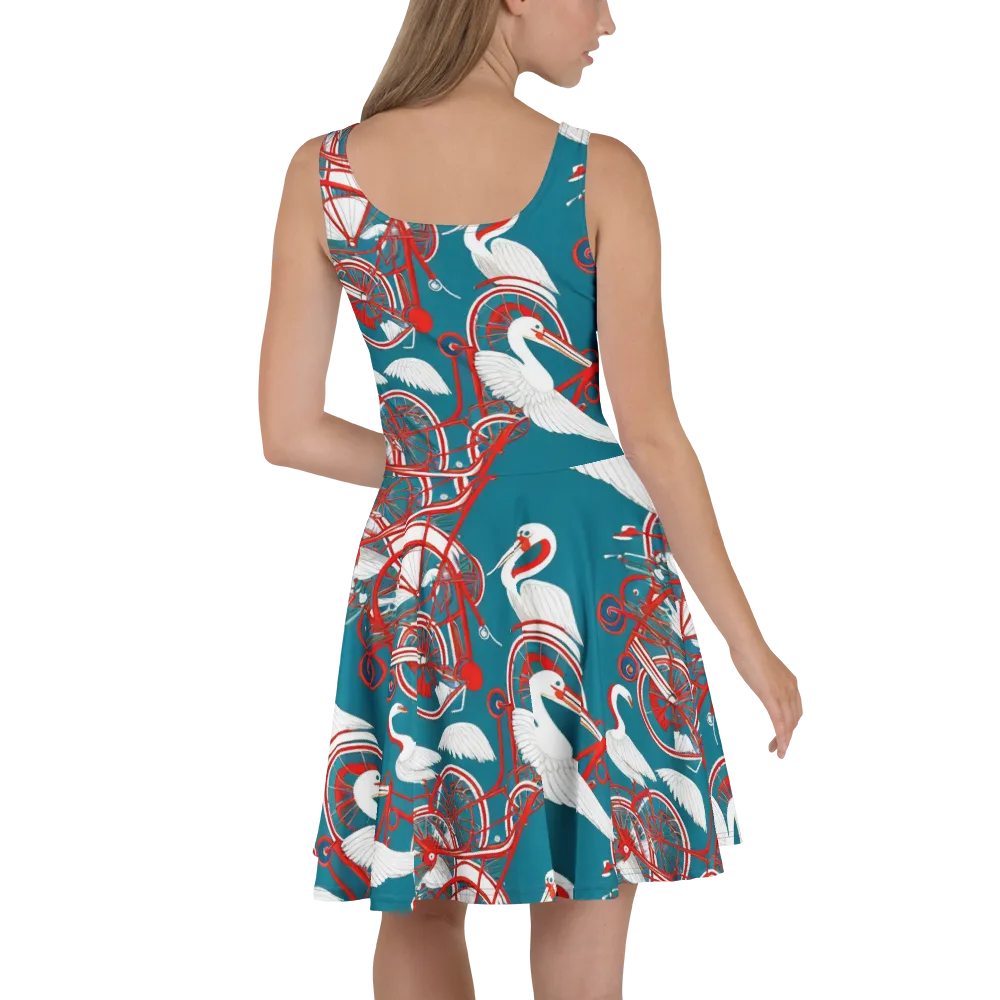 Scarlet Aviary on Skater Dress — Back