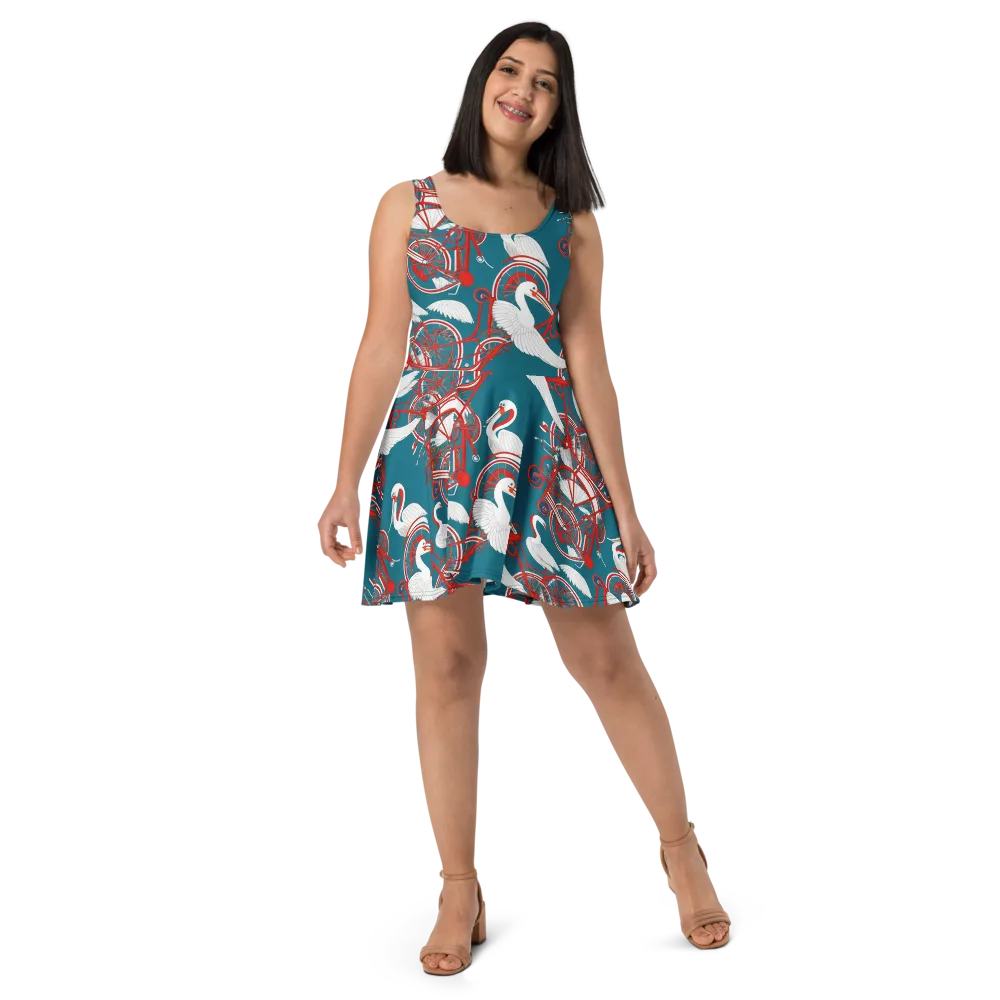 Scarlet Aviary on Skater Dress — Front