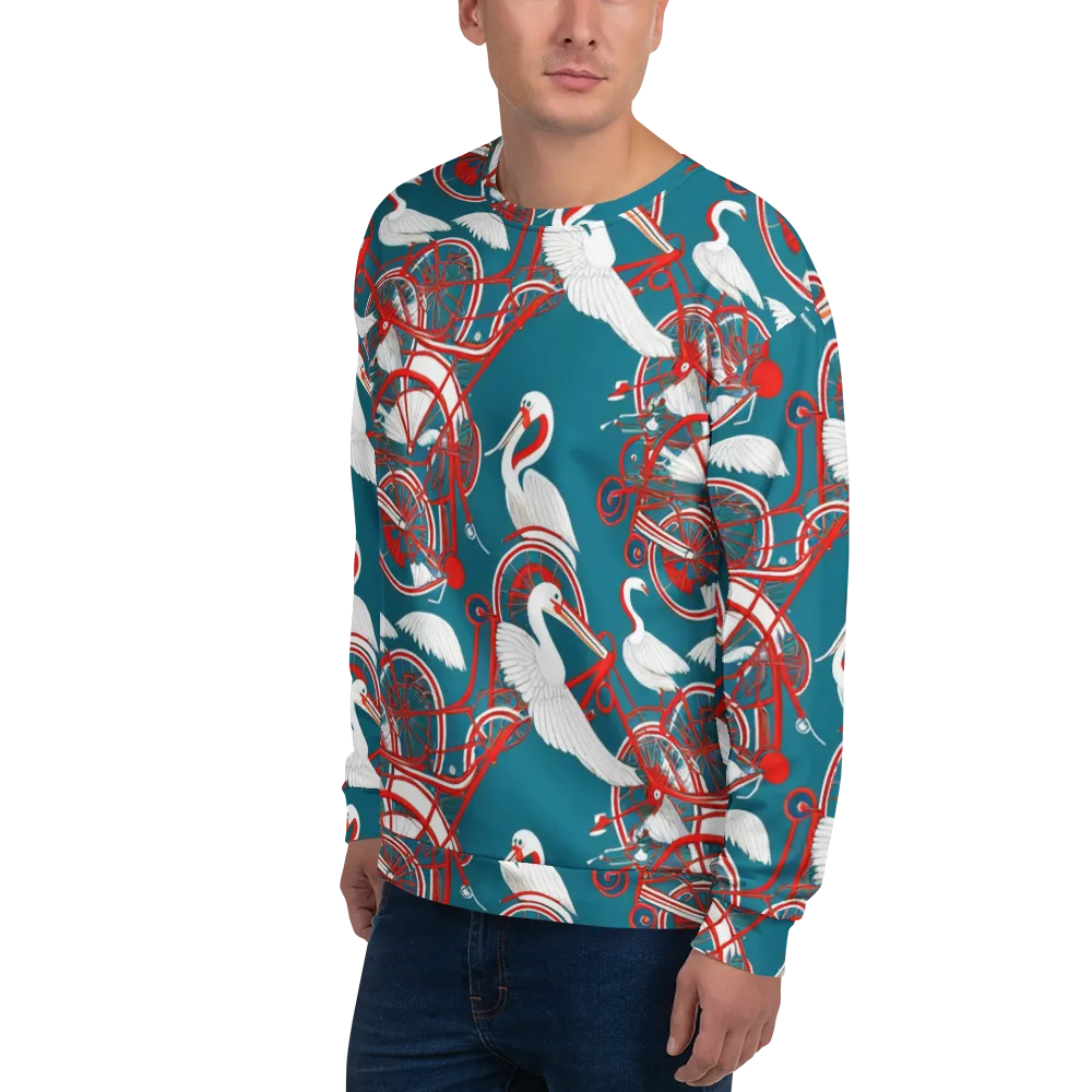 Scarlet Aviary on Sweatshirt — Left Front