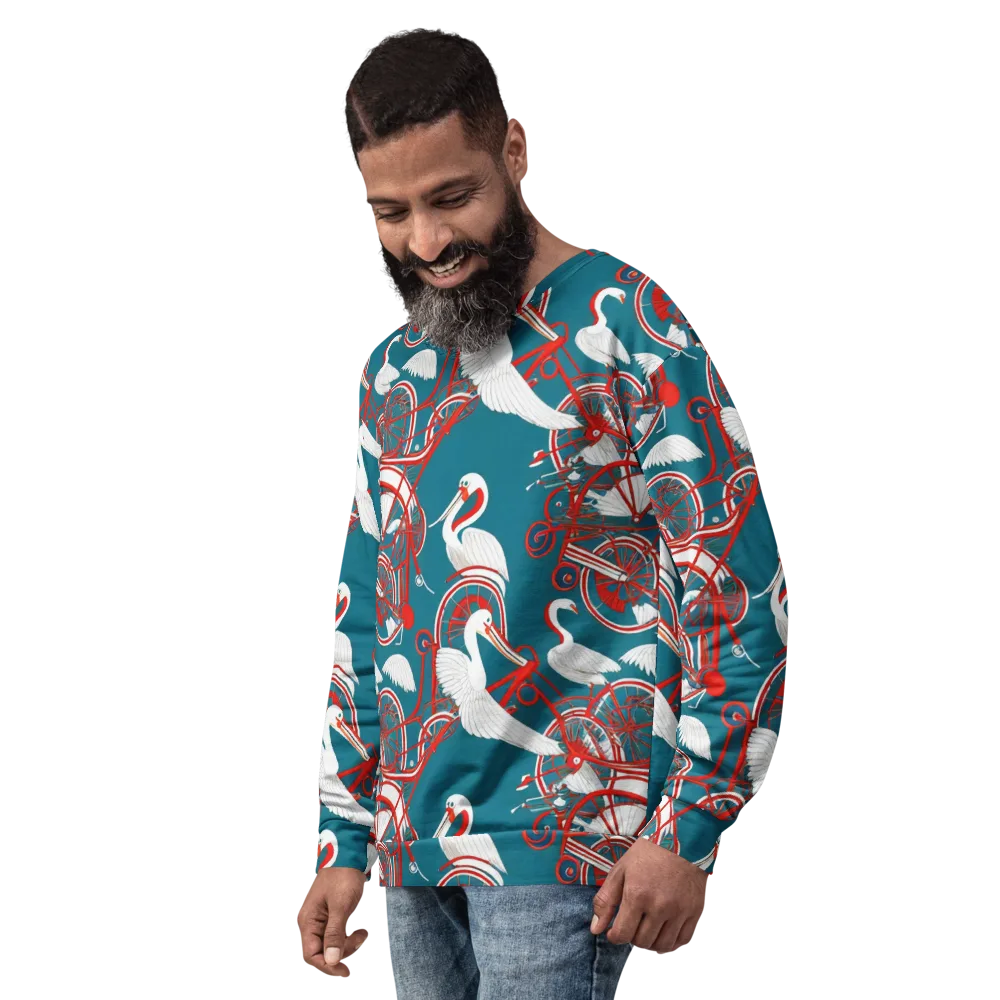 Scarlet Aviary on Sweatshirt — Left Front