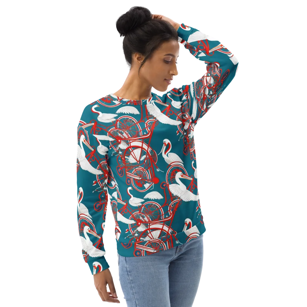 Scarlet Aviary on Sweatshirt — Right Front