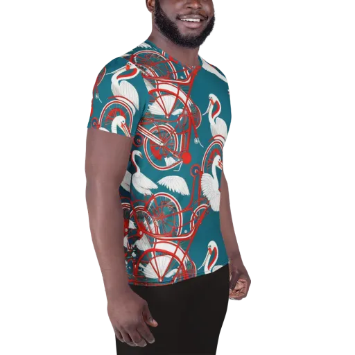 Scarlet Aviary on a Men's Athletic T-Shirt