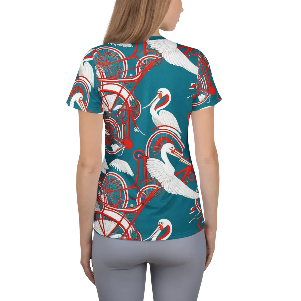 Scarlet Aviary on Women's Athletic T-Shirt — Back