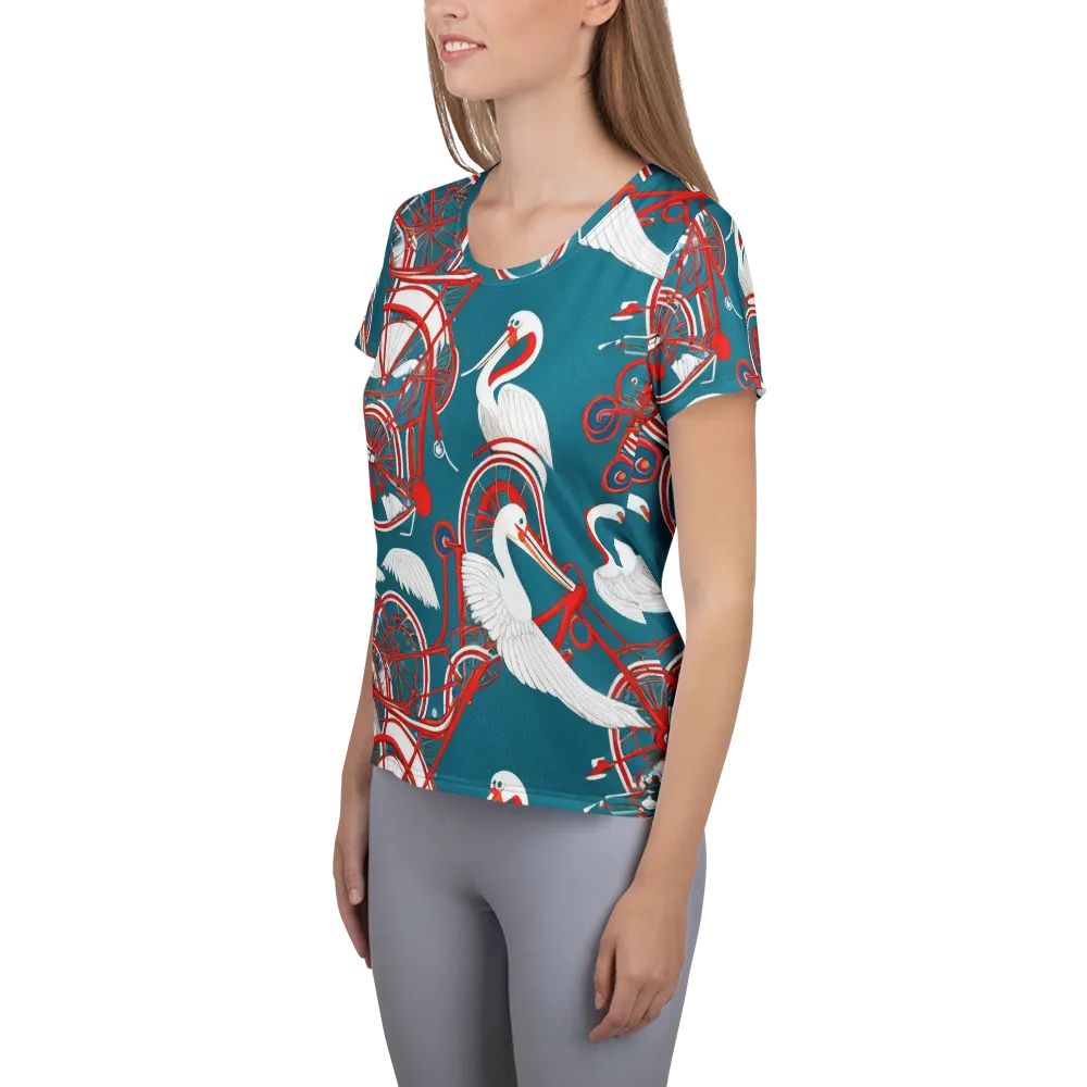 Scarlet Aviary on Women's Athletic T-Shirt — Left