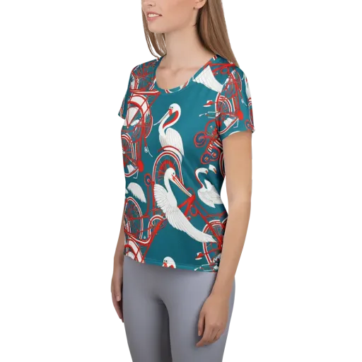 Scarlet Aviary on a Women's Athletic T-Shirt