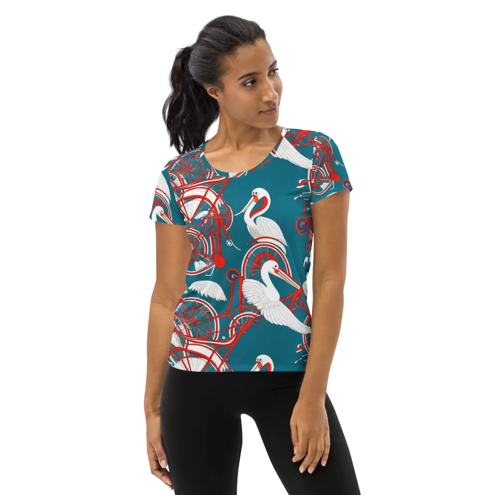 Scarlet Aviary on Women's Athletic T-Shirt — Front