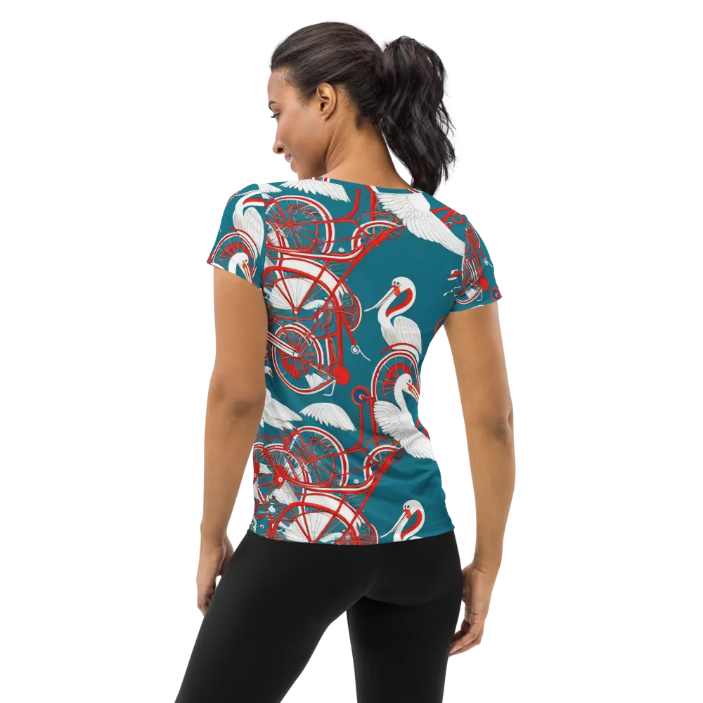 Scarlet Aviary on Women's Athletic T-Shirt — Back