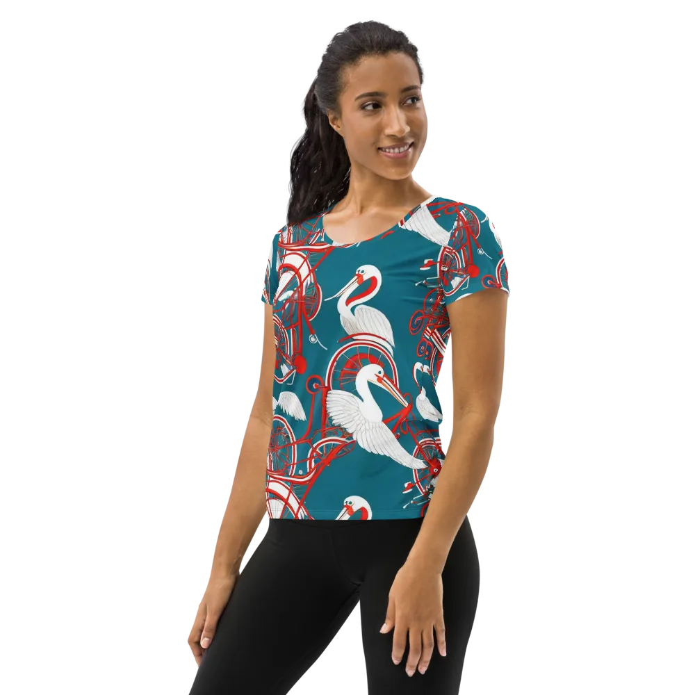 Scarlet Aviary on Women's Athletic T-Shirt — Left