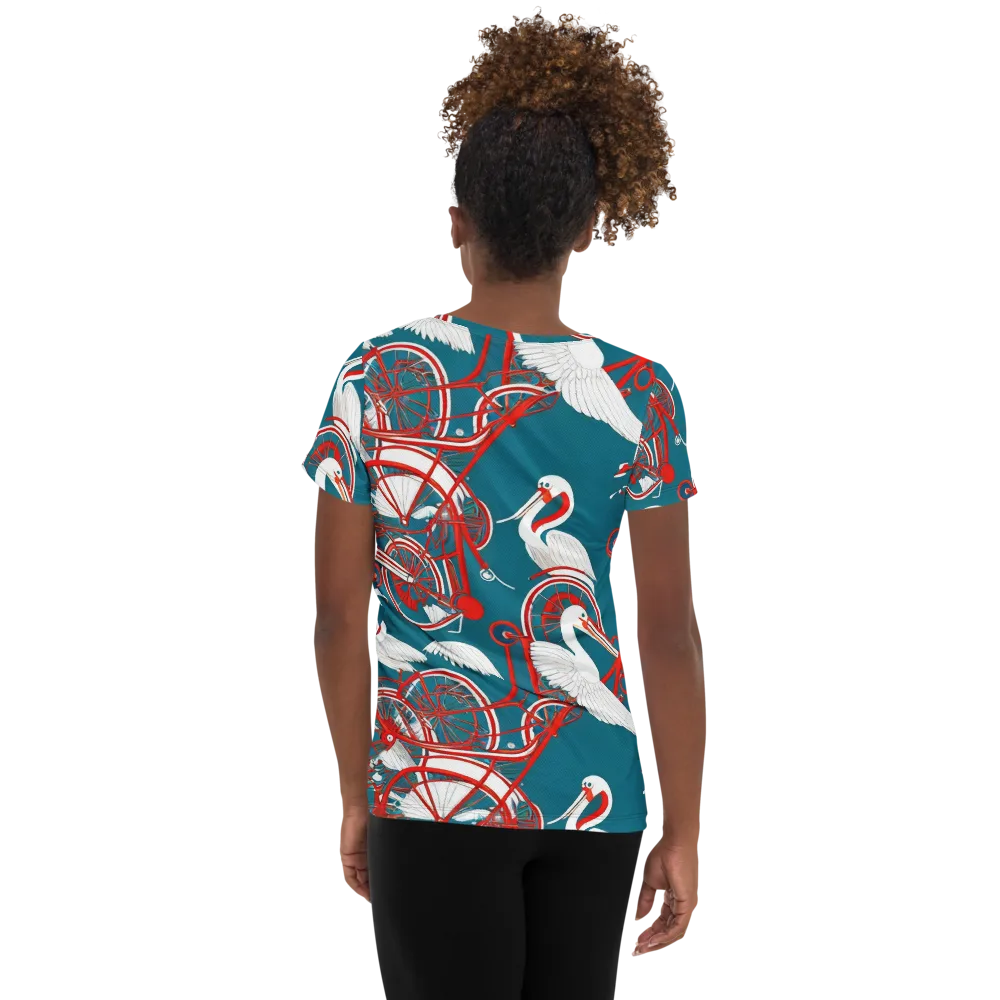 Scarlet Aviary on Women's Athletic T-Shirt — Back