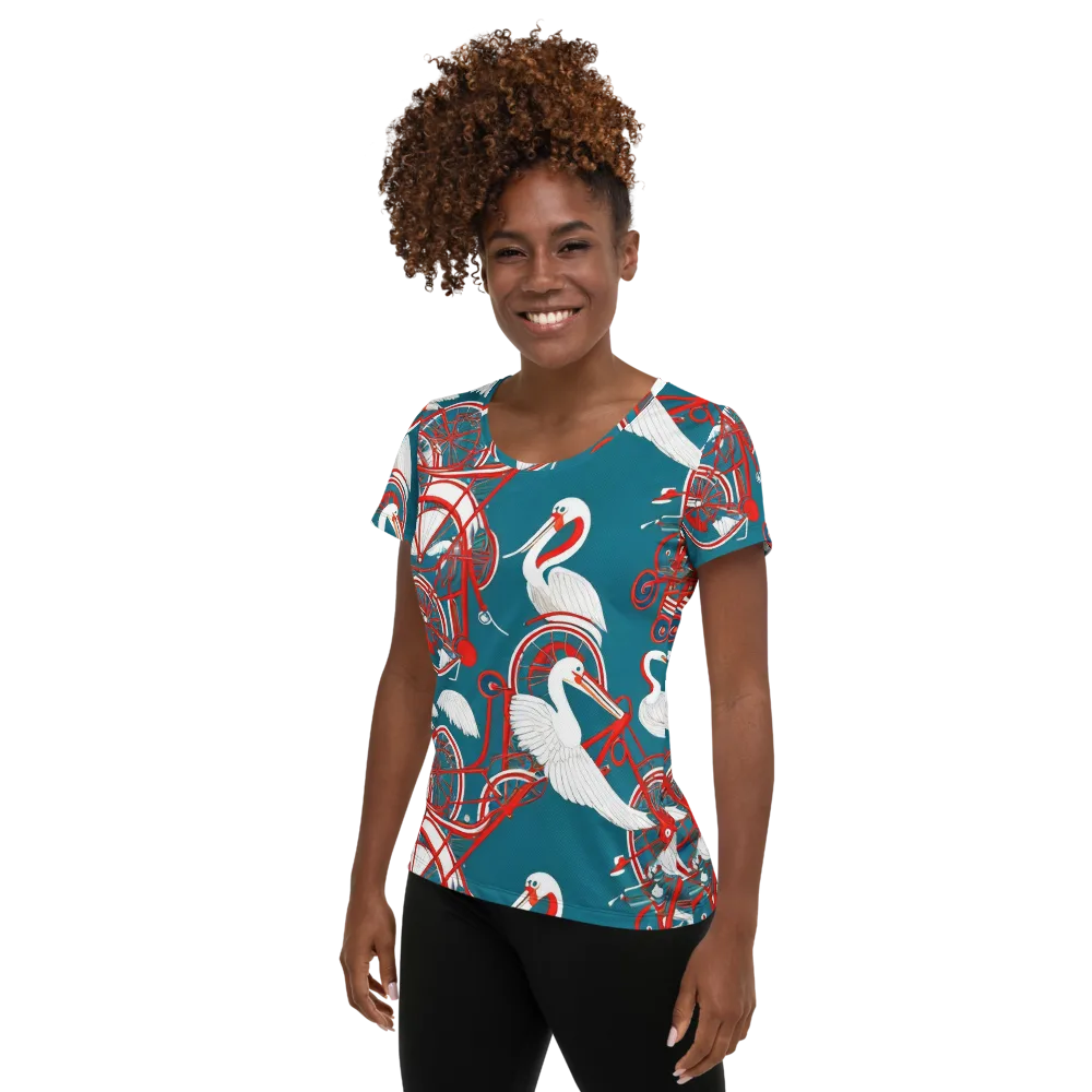 Scarlet Aviary on Women's Athletic T-Shirt — Left
