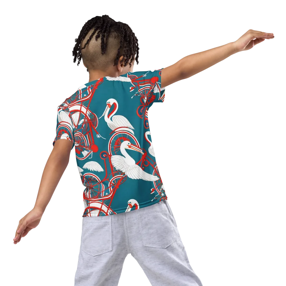 Scarlet Aviary on Kids Crew Neck T-Shirt — Back