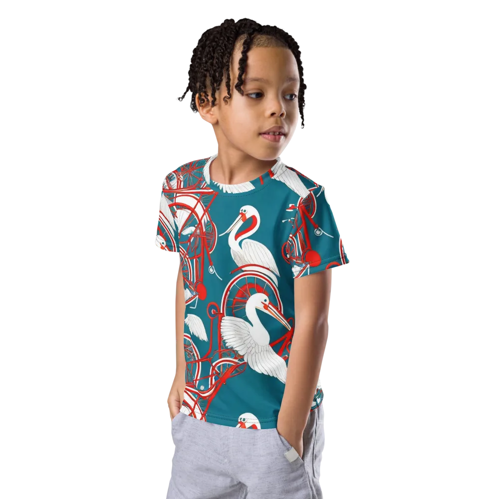 Scarlet Aviary on Kids Crew Neck T-Shirt — Left Front