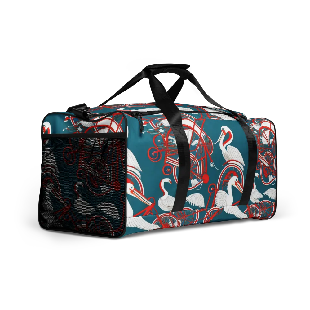 Scarlet Aviary on Duffle Bag — Right Front