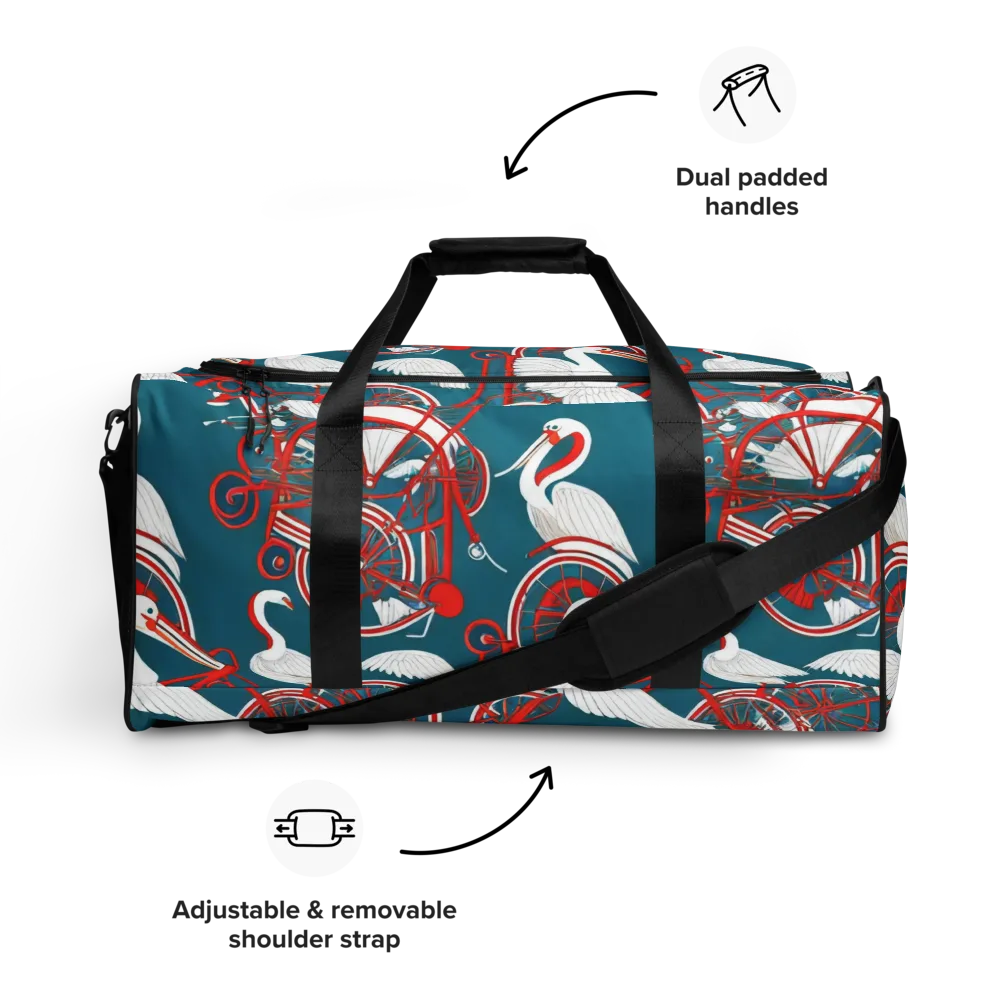 Scarlet Aviary on Duffle Bag — Front
