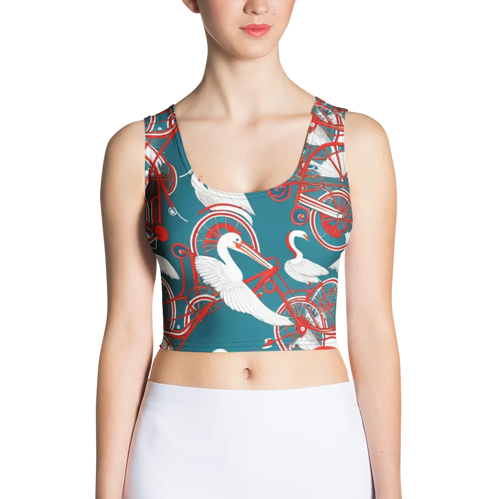 Scarlet Aviary on Crop Top — Front