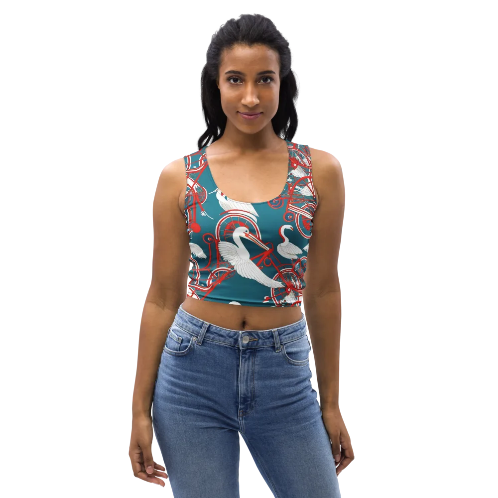 Scarlet Aviary on Crop Top — Front