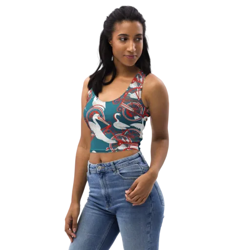 Scarlet Aviary on a Crop Top