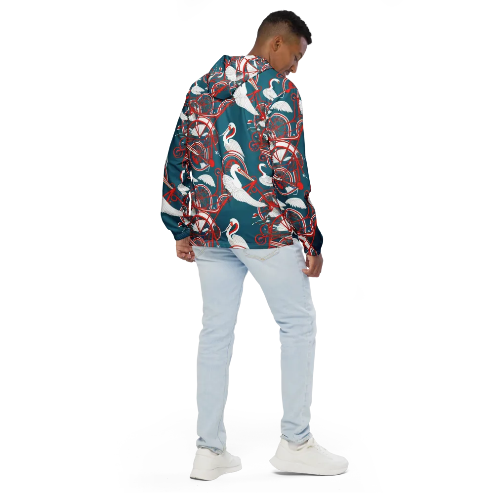 Scarlet Aviary on Men's Windbreaker — Back