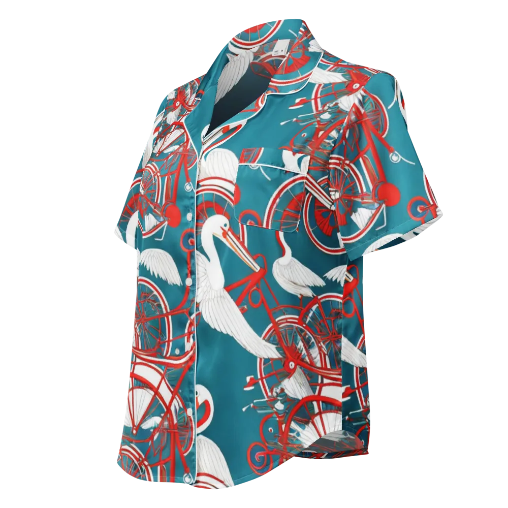 Scarlet Aviary on Women's Short Sleeve Pajama Top — Left Front