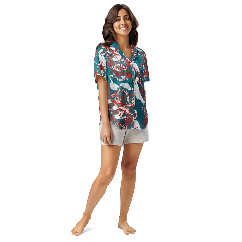 Scarlet Aviary on Women's Short Sleeve Pajama Top — Front