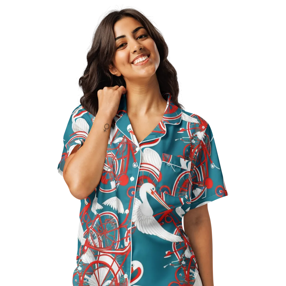 Scarlet Aviary on Women's Short Sleeve Pajama Top — Front